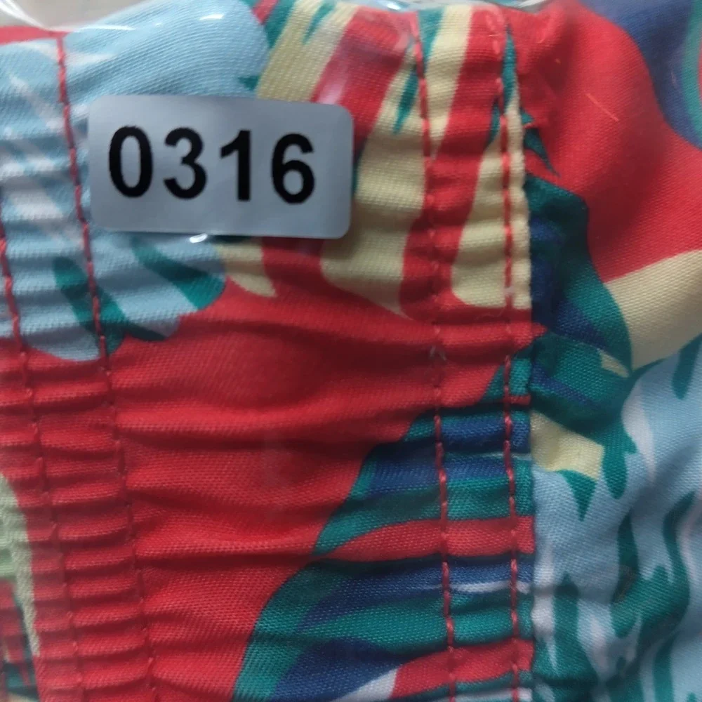 Valor Collective Mens XL Tropical Dinosaur Hibiscus Swim Trunks Red DCAE231140